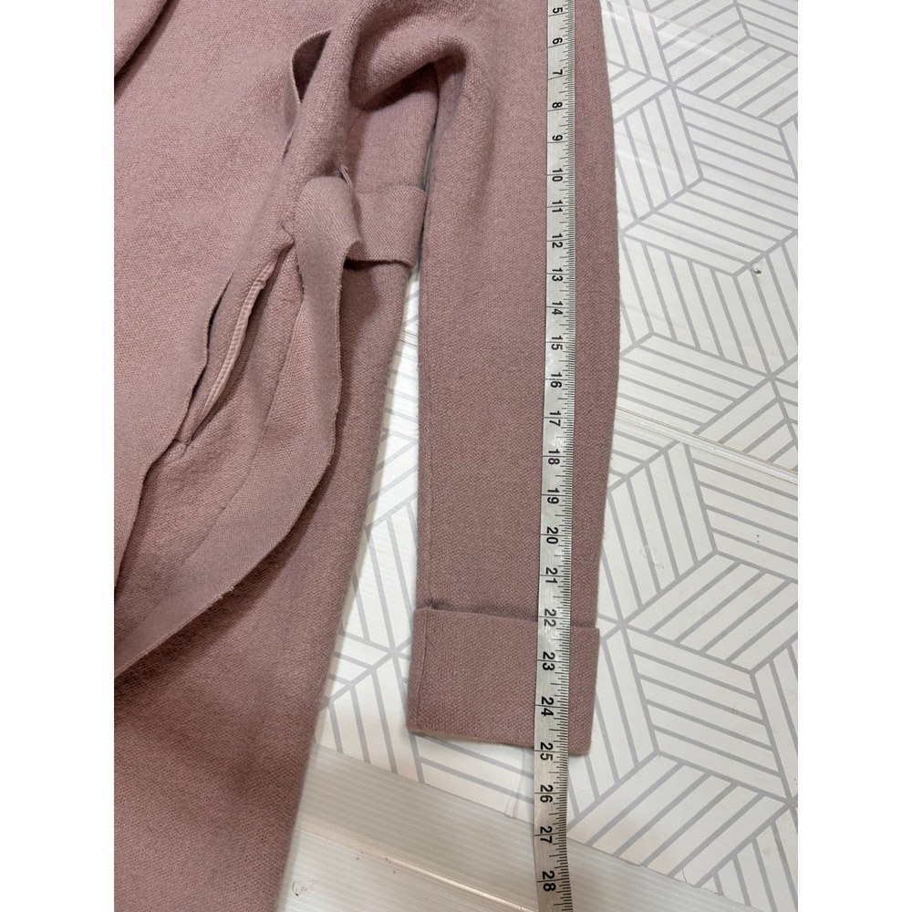Anthropologie Moth Camel Blush Pink Cotton WOOL Wrap Cardigan Sweater Coat XS b2 - Picture 5 of 10